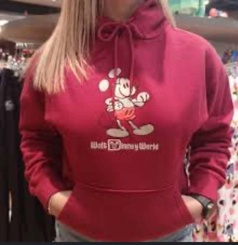 Disney Genuine Mousewear Embroidered Mickey Mouse Pullover Hoodie Red